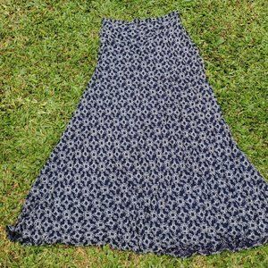 Blue Flower Maxi Skirt David Dart